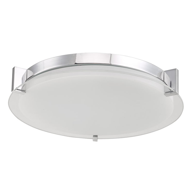 Abra Lighting Matrix 1 Light 14" Flat Round Flushmount, Chrome