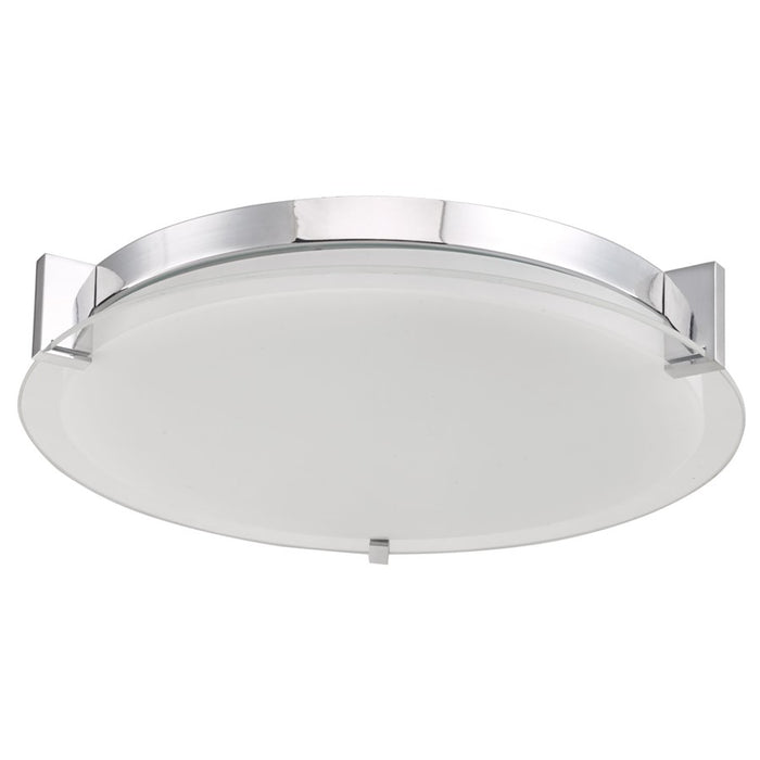 Abra Lighting Matrix 1 Light 14" Flat Round Flushmount, Chrome