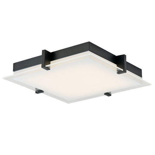 Abra Lighting Matrix 1 Light 12" Flat Square Flushmount, Black