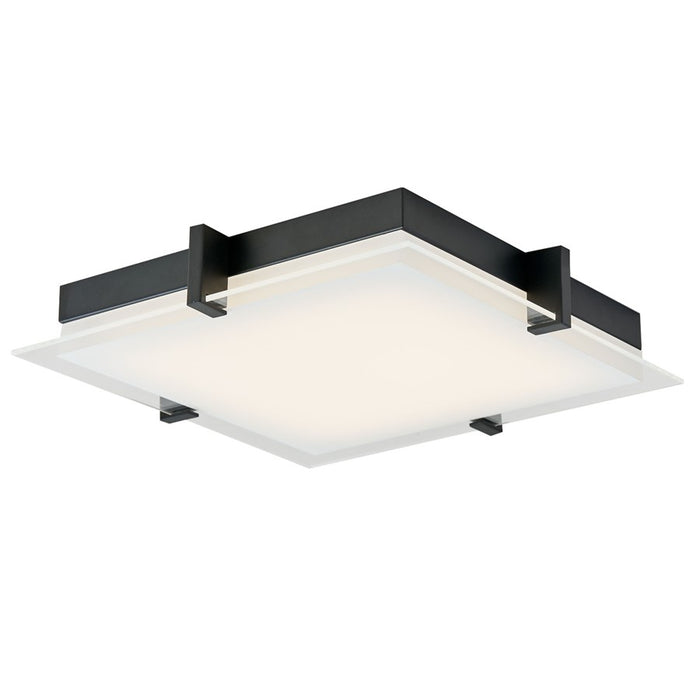 Abra Lighting Matrix 1 Light 12" Flat Square Flushmount, Black