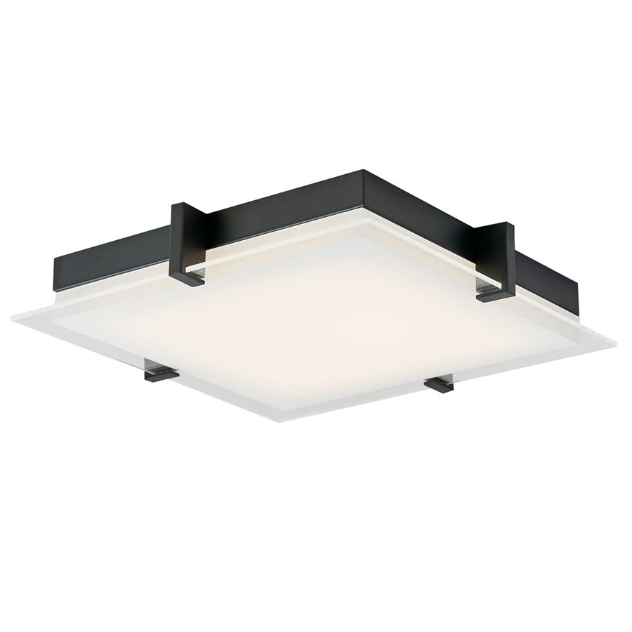 Abra Lighting Matrix 1 Light 12" Flat Square Flushmount, Black