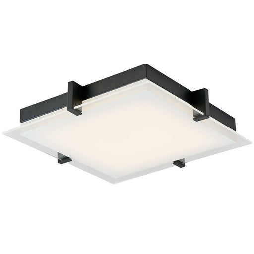 Abra Lighting Matrix 1 Light 12" Flat Square Flushmount, Black