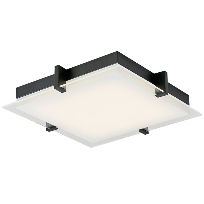 Abra Lighting Matrix 1 Light 12" Flat Square Flushmount, Black