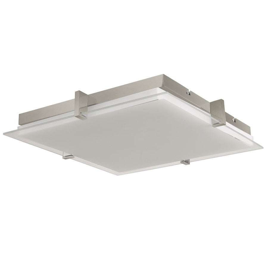 Abra Lighting Matrix 1 Light 12" Flat Square Flushmount, Nickel