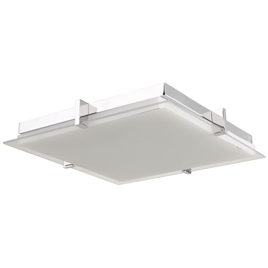Abra Lighting Matrix 1 Light 12" Flat Square Flushmount, Chrome
