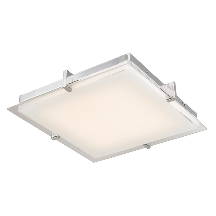 Abra Lighting Matrix 1 Light 12" Flat Square Flushmount, Chrome