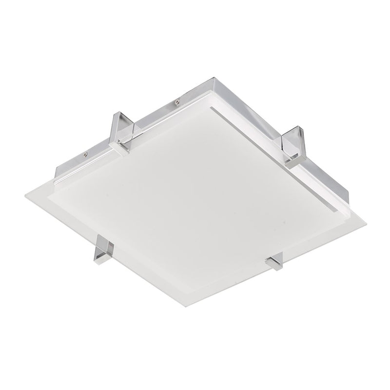 Abra Lighting Matrix 1 Light 12" Flat Square Flushmount, Chrome