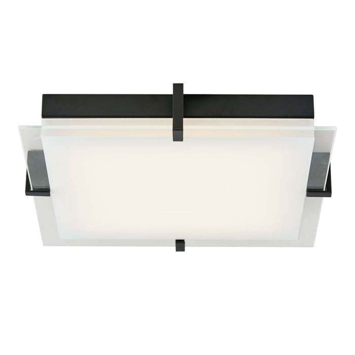 Abra Lighting Matrix 1 Light 15" Flat Square Flushmount, Black