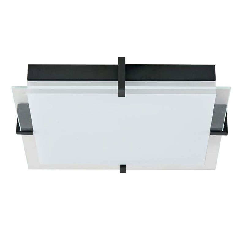 Abra Lighting Matrix 1 Light 15" Flat Square Flushmount, Black