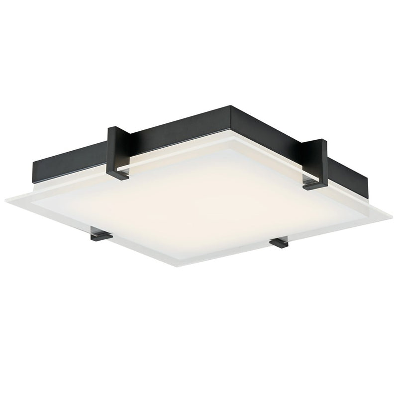 Abra Lighting Matrix 1 Light 15" Flat Square Flushmount, Black