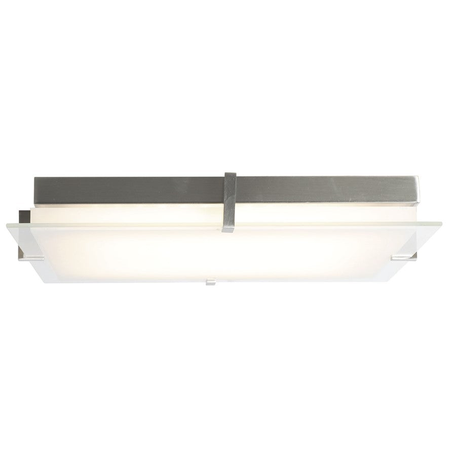 Abra Lighting Matrix 1 Light 15" Flat Square Flushmount, Nickel