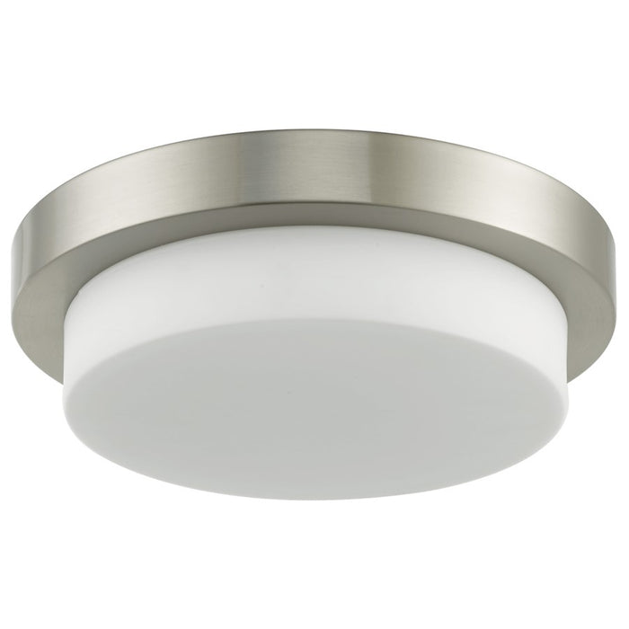 Abra Lighting Step 1 Light 11" Stepped Opal Flushmount, Nickel