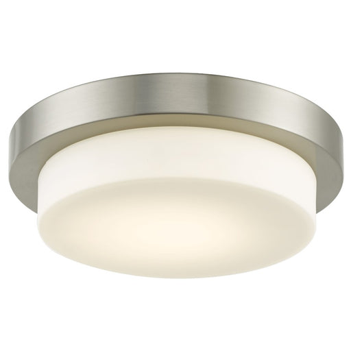 Abra Lighting Step 1 Light 11" Stepped Opal Flushmount, Nickel