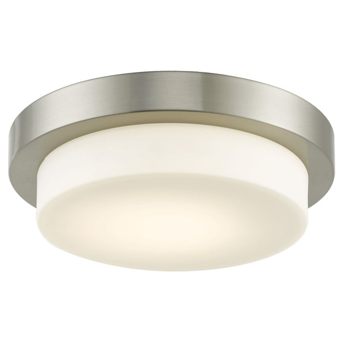 Abra Lighting Step 1 Light 11" Stepped Opal Flushmount, Nickel
