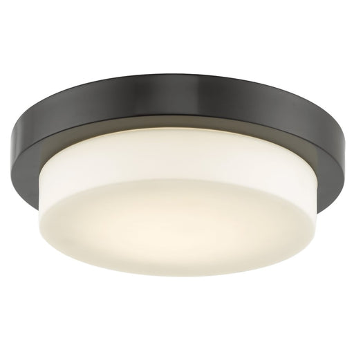 Abra Lighting Step 1Lt 11" Stepped Opal Flushmount, Bronze - 30014FM-BZ-STEP