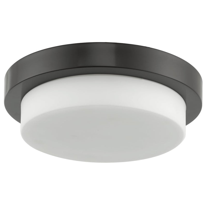 Abra Lighting Step 1 Light 11" Stepped Opal Flushmount, Bronze