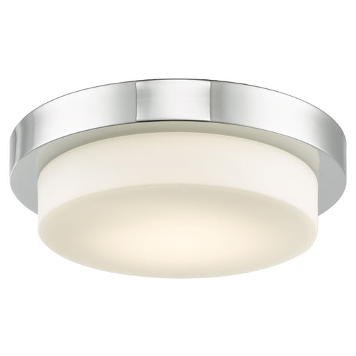 Abra Lighting Step 1 Light 11" Stepped Opal Flushmount, Chrome
