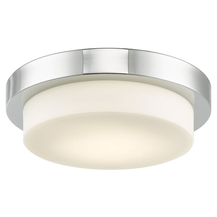 Abra Lighting Step 1 Light 11" Stepped Opal Flushmount, Chrome
