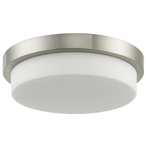 Abra Lighting Step 1 Light 13" Stepped Opal Flushmount, Nickel