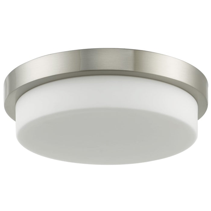 Abra Lighting Step 1 Light 13" Stepped Opal Flushmount, Nickel
