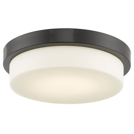 Abra Lighting Step 1Lt 13" Stepped Opal Flushmount, Bronze - 30015FM-BZ-STEP