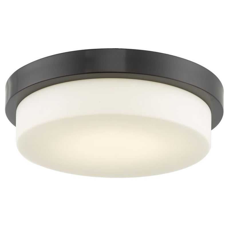Abra Lighting Step 1 Light 13" Stepped Opal Flushmount, Bronze