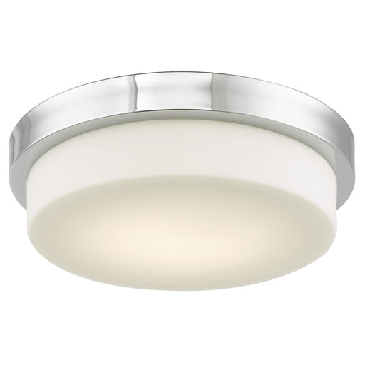 Abra Lighting Step 1Lt 13" Stepped Opal Flushmount, Chrome - 30015FM-CH-STEP
