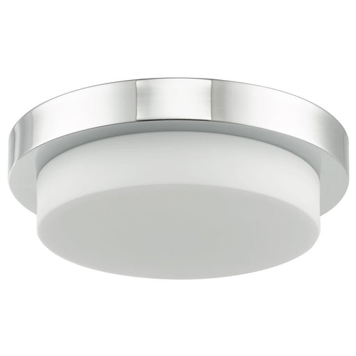 Abra Lighting Step 1 Light 13" Stepped Opal Flushmount, Chrome