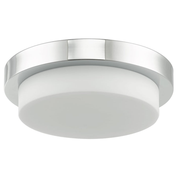 Abra Lighting Step 1 Light 13" Stepped Opal Flushmount, Chrome