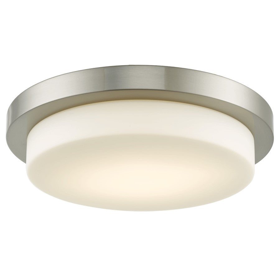 Abra Lighting Step 1Lt 16" Stepped Opal Flushmount, Nickel - 30016FM-BN-STEP