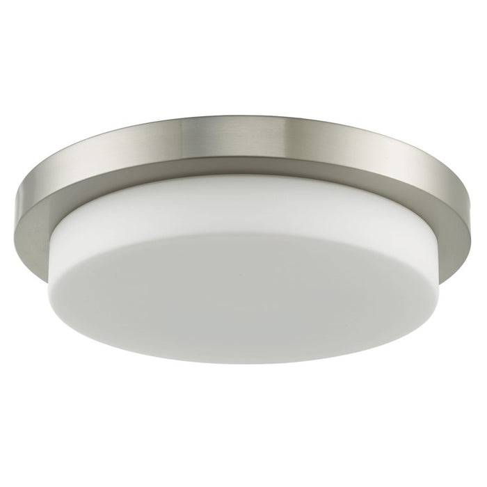 Abra Lighting Step 1 Light 16" Stepped Opal Flushmount, Nickel