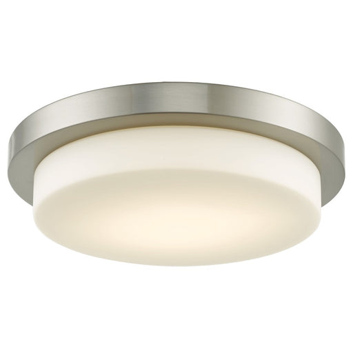 Abra Lighting Step 1 Light 16" Stepped Opal Flushmount, Nickel