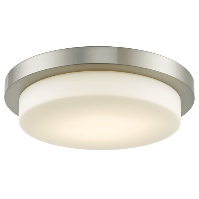 Abra Lighting Step 1 Light 16" Stepped Opal Flushmount, Nickel