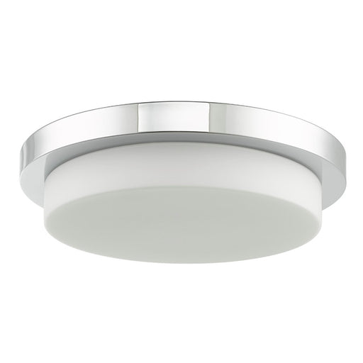 Abra Lighting Step 1 Light 16" Stepped Opal Flushmount, Chrome