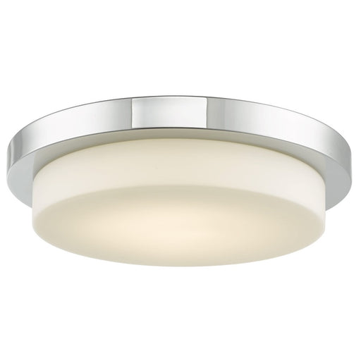 Abra Lighting Step 1 Light 16" Stepped Opal Flushmount, Chrome