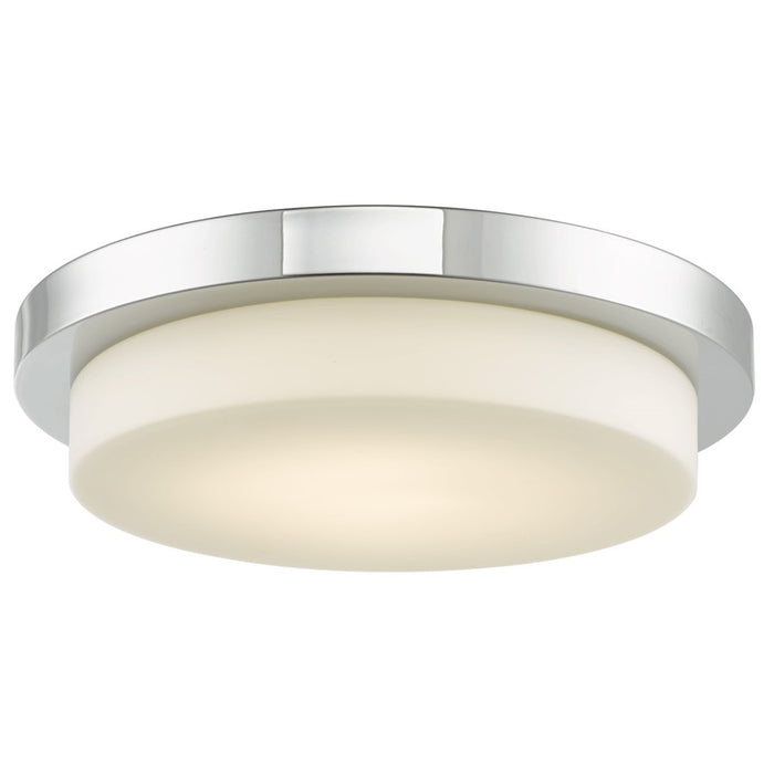 Abra Lighting Step 1 Light 16" Stepped Opal Flushmount, Chrome