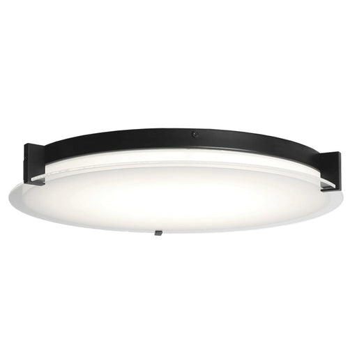 Abra Lighting Matrix 1 Light 18" Flat Round Flushmount, Black