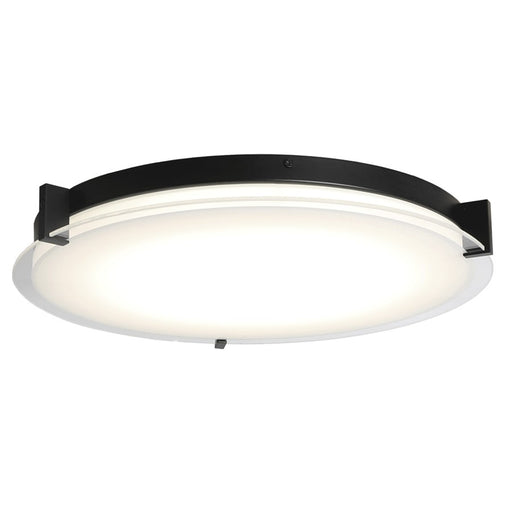 Abra Lighting Matrix 1 Light 18" Flat Round Flushmount, Black