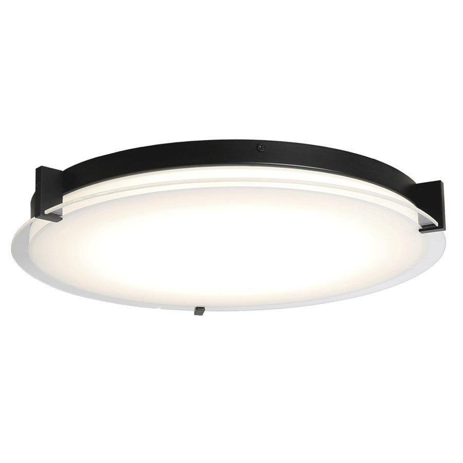 Abra Lighting Matrix 1 Light 18" Flat Round Flushmount, Black