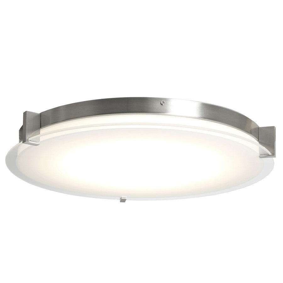 Abra Lighting Matrix 1Lt 18" Flat Round Flushmount, Nickel - 30018FM-BN-MATRIX