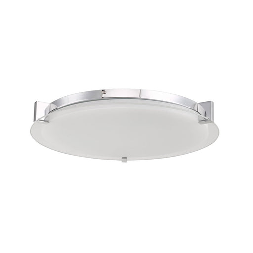 Abra Lighting Matrix 1 Light 18" Flat Round Flushmount, Chrome
