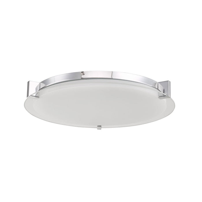 Abra Lighting Matrix 1 Light 18" Flat Round Flushmount, Chrome