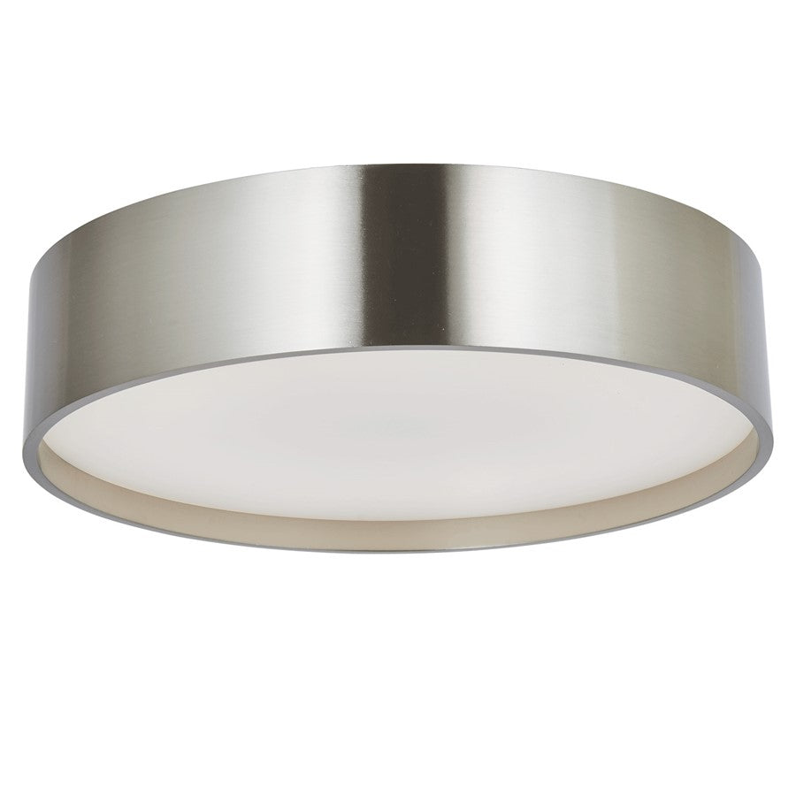 Abra Lighting Snare 1 Light 10" Cylinder/Frost Flushmount, Nickel