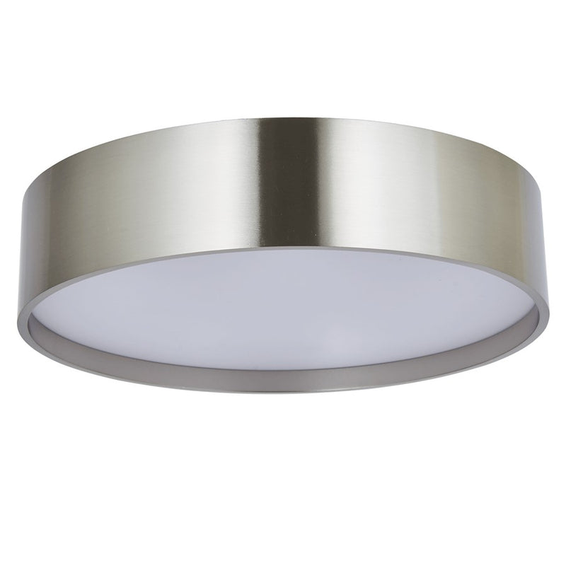 Abra Lighting Snare 1 Light 10" Cylinder/Frost Flushmount, Nickel