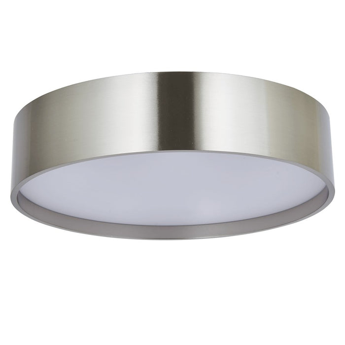 Abra Lighting Snare 1 Light 10" Cylinder/Frost Flushmount, Nickel