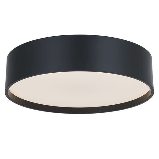 Abra Lighting Snare 1 Light 10" Cylinder/Frost Flushmount, Black