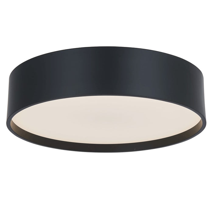 Abra Lighting Snare 1 Light 10" Cylinder/Frost Flushmount, Black