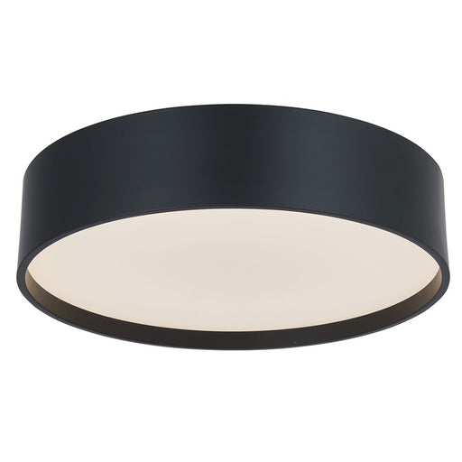 Abra Lighting Snare 1 Light 10" Cylinder/Frost Flushmount, Black