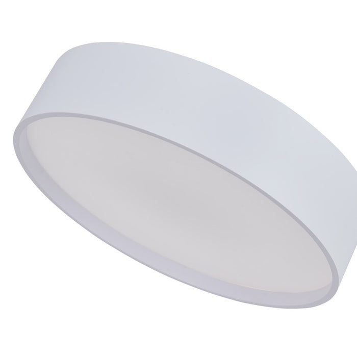 Abra Lighting Snare 1 Light 10" Cylinder/Frost Flushmount, White