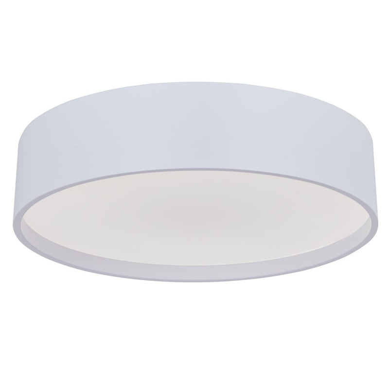 Abra Lighting Snare 1 Light 10" Cylinder/Frost Flushmount, White